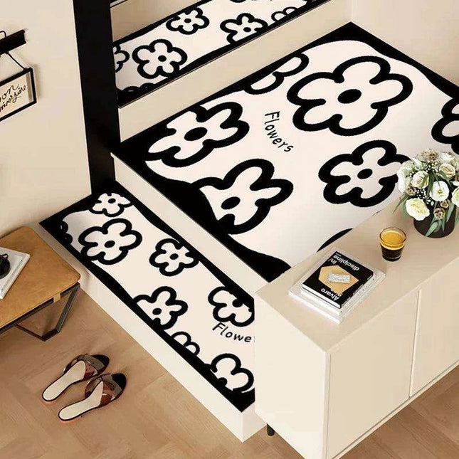 Elegant Nordic Water-Absorbent PVC Leather Stair Tread with Anti-Slip Design for Enhanced Home Safety