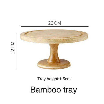Elegant Nordic Wooden Dessert Stand with Elevated Fruit Display for Gourmet Events - Très Elite