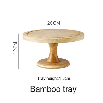Elegant Nordic Wooden Dessert Stand with Elevated Fruit Display for Gourmet Events - Très Elite