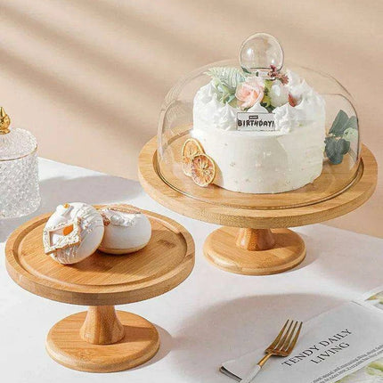 Elegant Nordic Wooden Dessert Stand with Elevated Fruit Display for Gourmet Events - Très Elite