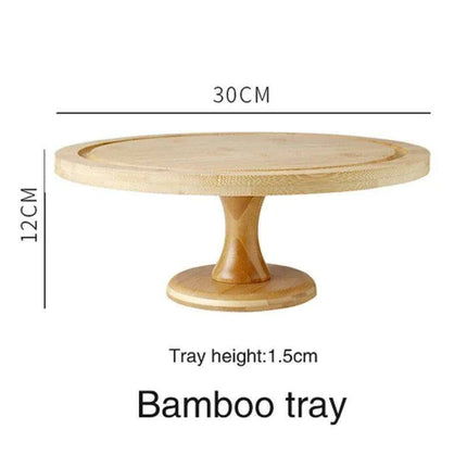 Elegant Nordic Wooden Dessert Stand with Elevated Fruit Display for Gourmet Events - Très Elite