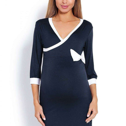 Elegant Nursing Access Maternity Sleep Dress with Peekaboo Bow - Très Elite