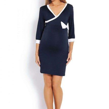 Elegant Nursing Access Maternity Sleep Dress with Peekaboo Bow - Très Elite