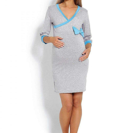 Elegant Nursing Access Maternity Sleep Dress with Peekaboo Bow - Très Elite