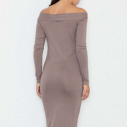 Elegant Off-Shoulder Viscose-Spandex Evening Dress by Figl - Très Elite