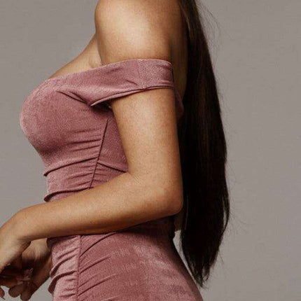 Elegant Off-the-Shoulder Pleated Mini Dress for Trendy Occasions - Très Elite