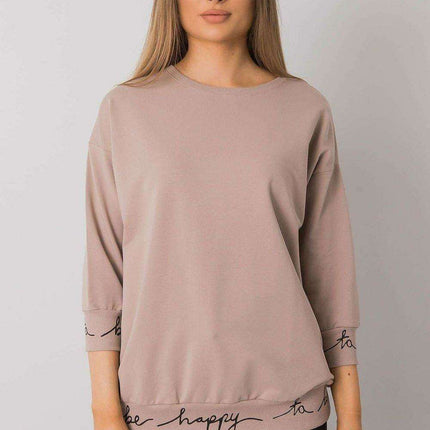 Elegant Olive Green 3/4 Sleeve Pullover Sweatshirt - Très Elite