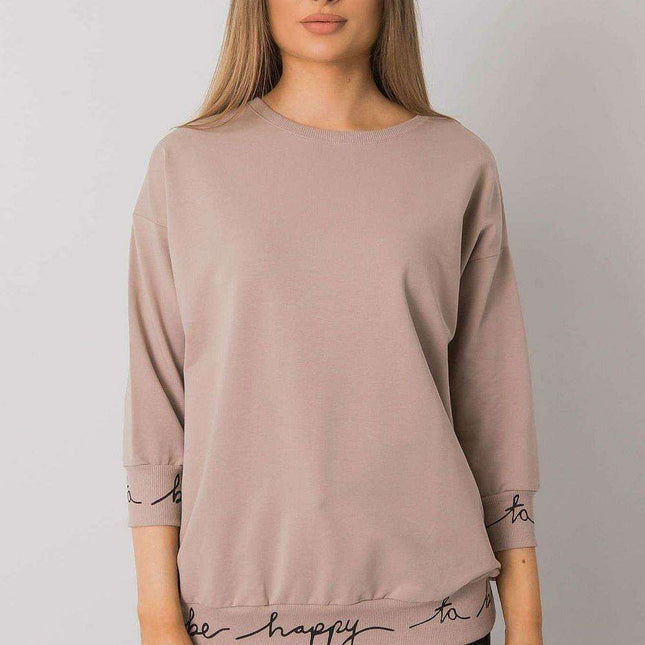Elegant Olive Green 3/4 Sleeve Pullover Sweatshirt