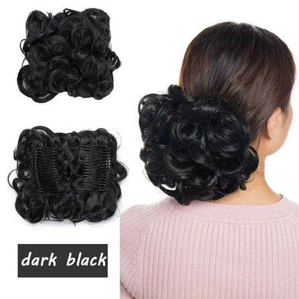 Elegant Ombre Curly Chignon Hairpiece with Comb - High Heat Resistant Women's Extension - Très Elite