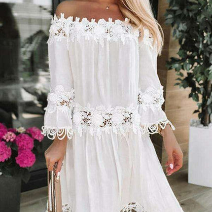 Elegant One-Shoulder Lace Formal Gown - Très Elite