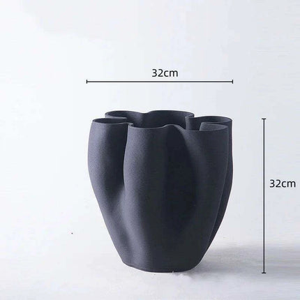 Elegant Open Fold Ceramic Vase - Modern Home Décor Essential- Très Elite- Très Elite