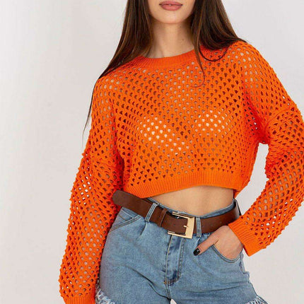 Elegant Openwork Knit Sweater