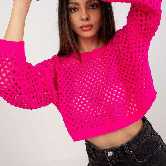 Elegant Openwork Knit Sweater