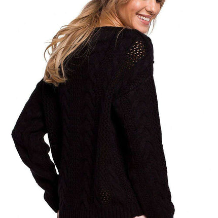 Elegant Openwork Plaid Knit Sweater - Très Elite