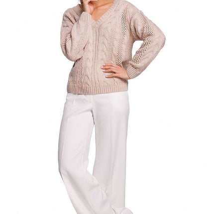 Elegant Openwork Plaid Knit Sweater - Très Elite