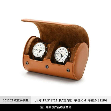 Elegant PU Leather Watch Storage Roll and Travel Organizer Set..