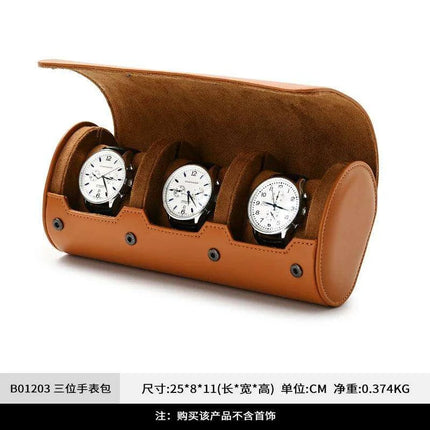 Elegant PU Leather Watch Storage Roll and Travel Organizer Set - Très Elite