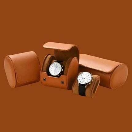 Elegant PU Leather Watch Storage Roll and Travel Organizer Set - Très Elite