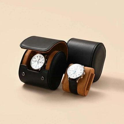 Elegant PU Leather Watch Storage Roll and Travel Organizer Set - Très Elite