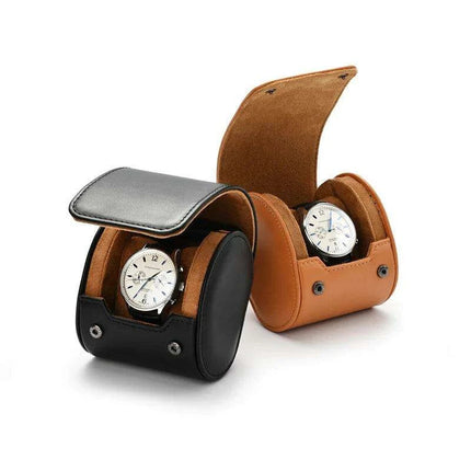 Elegant PU Leather Watch Storage Roll and Travel Organizer Set - Très Elite
