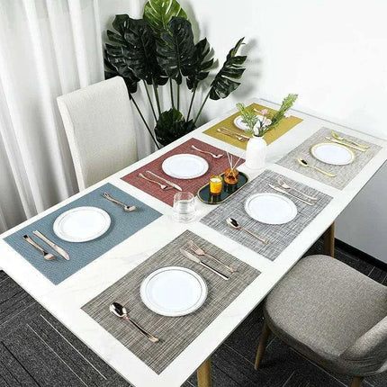 Elegant PVC Dining Table Placemats Set of 6 - Stylish Heat-Resistant Table Protection..