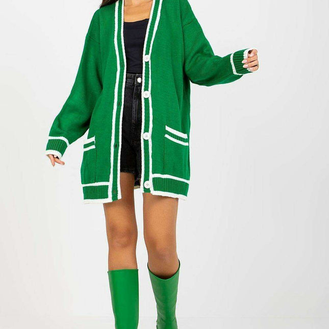 Elegant Parisian Button Front Cardigan With Pockets