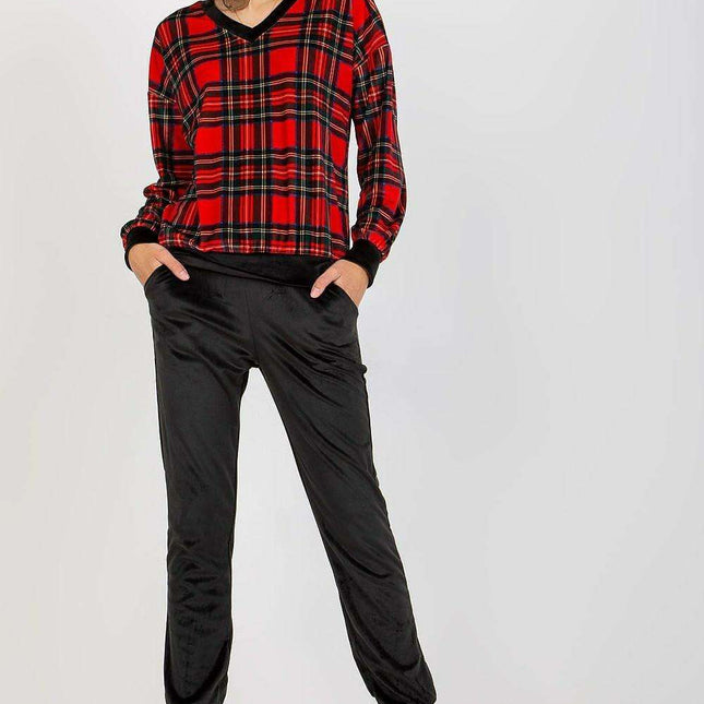 Elegant Parisian Checkered Velour Ensemble for Women