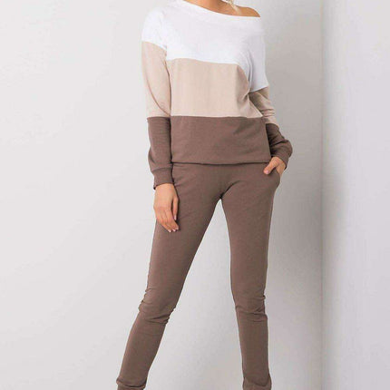 Elegant Parisian Chic Sweatshirt And Trousers Set Ensemble
