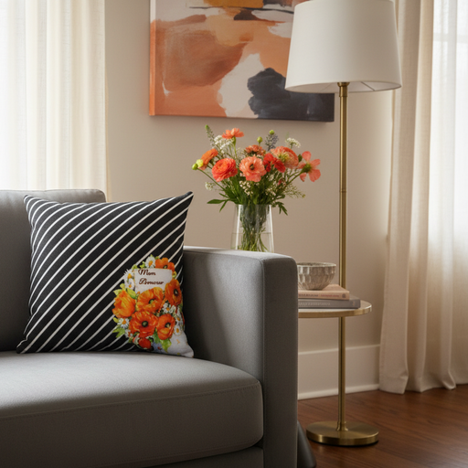 Elegant Parisian Dual-Pattern Floral Pillowcase