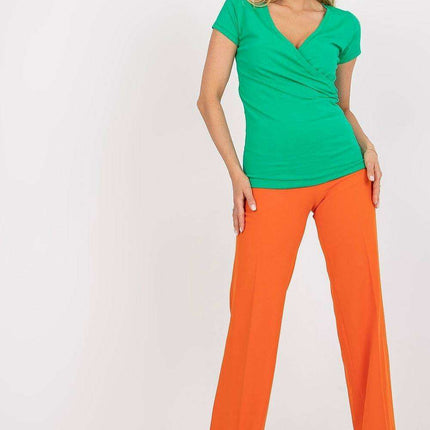 Elegant Parisian Envelope Neck Blouse Made In Europe - Très Elite