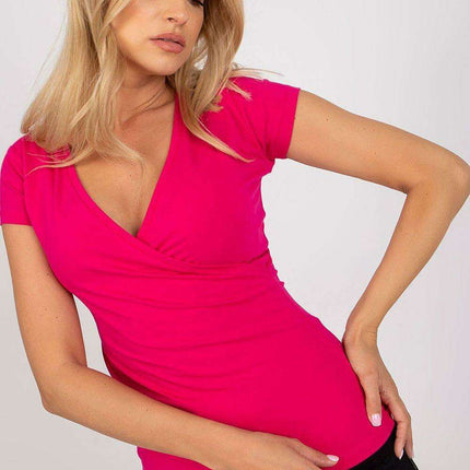 Elegant Parisian Envelope Neck Blouse Made In Europe - Très Elite