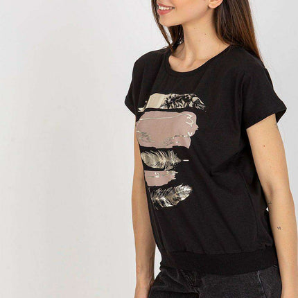 Elegant Parisian Print Short Sleeve Cotton Top For Women - Très Elite