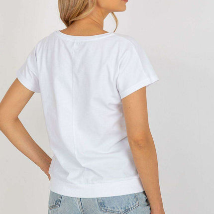 Elegant Parisian Print Short Sleeve Cotton Top For Women - Très Elite