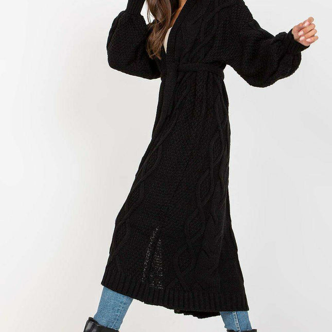 Elegant Parisian Wrap Cardigan With Tie Belt Soft Knit