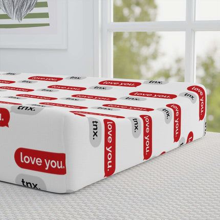 Elegant Personalized Valentine’s Day Baby Changing Pad Cover for Discerning Parents - Très Elite