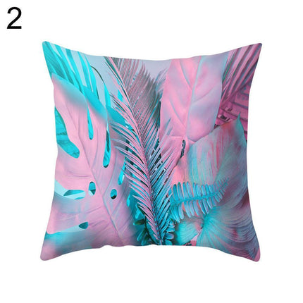 Elegant Pink Leaf Plant Decorative Pillow Cover - Chic Home Accent - Très Elite