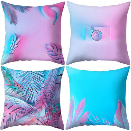 Elegant Pink Leaf Plant Decorative Pillow Cover - Chic Home Accent - Très Elite