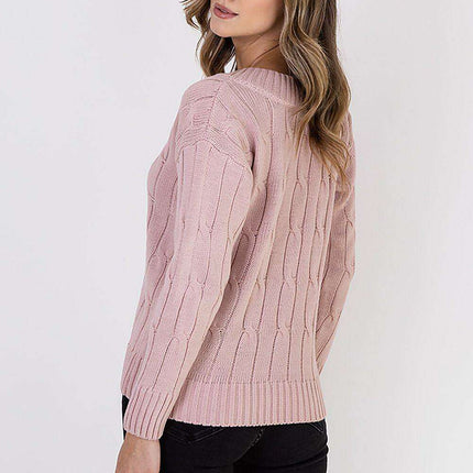 Elegant Plaid Knit Sweater with Decorative Detailing - Très Elite