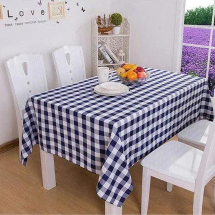 Elegant Plaid Polyester Table Cover - Transform Your Dining Table- Très Elite- Très Elite
