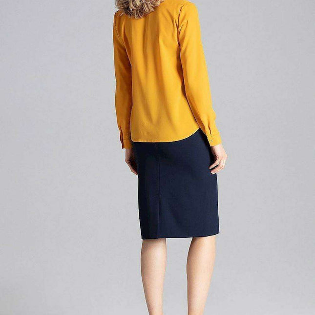 Elegant Pleated Long Sleeve Blouse with Relaxed Fit