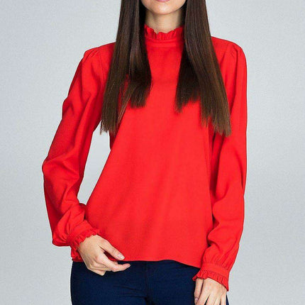 Elegant Pleated Sleeve Blouse - Timeless Style Collection - Très Elite