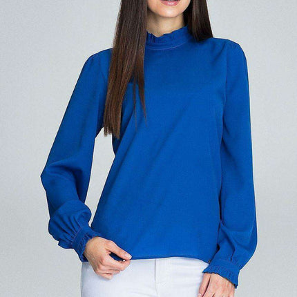 Elegant Pleated Sleeve Blouse - Timeless Style Collection - Très Elite