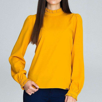 Elegant Pleated Sleeve Blouse - Timeless Style Collection - Très Elite