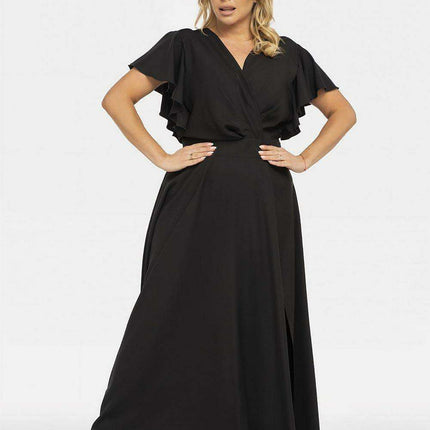 Elegant Plus Size Flared Maxi Dress - Aksena Collection