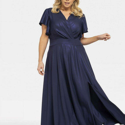 Elegant Plus Size Flared Maxi Dress - Aksena Collection