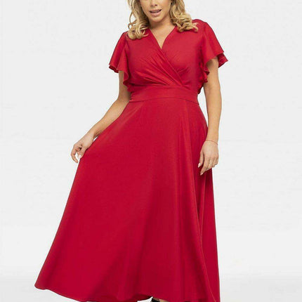 Elegant Plus Size Flared Maxi Dress - Aksena Collection