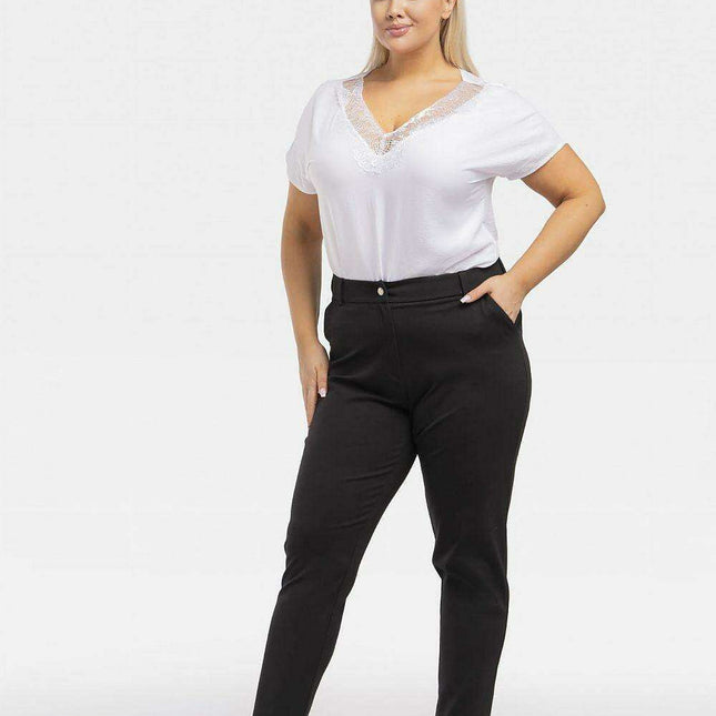 Elegant Plus Size Knit Trousers - Karko Collection