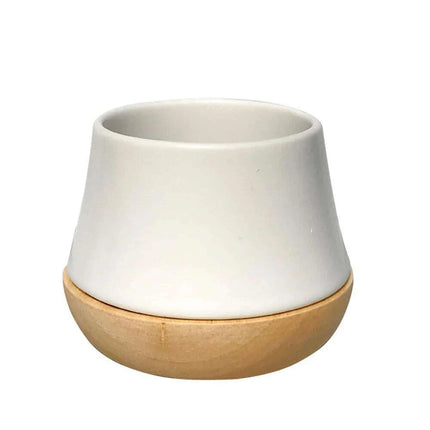 Elegant Porcelain Tea Mug Set with Chic Wooden Coasters - Perfect for Kung Fu Tea, Coffee, and Wine, Available in Single, Double, or Quad Sets - Très Elite