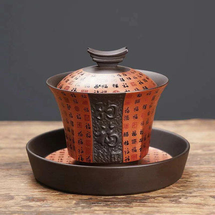 Elegant Purple Clay Tea Infuser Teapot - Ideal for Cozy Tea Gatherings - Très Elite