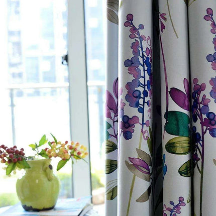 Elegant Purple Floral Blackout Curtains for Home Decor..